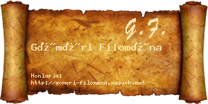 Gömöri Filoména névjegykártya